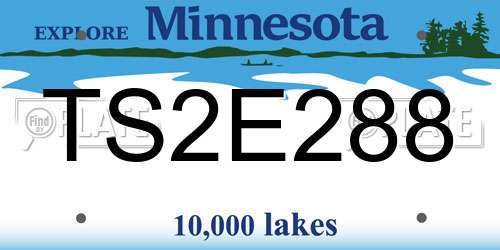 TS2E288 Minnesota License Plate