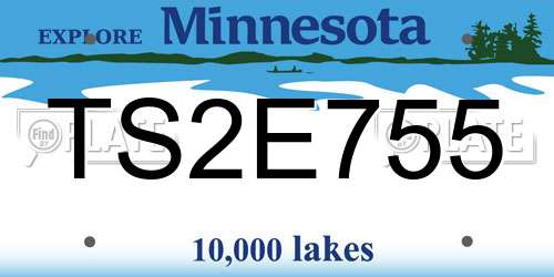 TS2E755 Minnesota License Plate