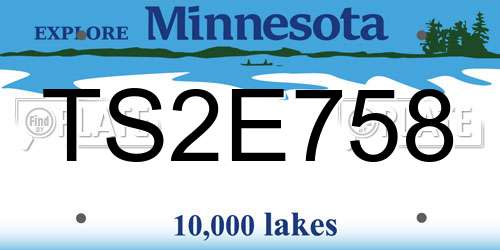 TS2E758 Minnesota License Plate