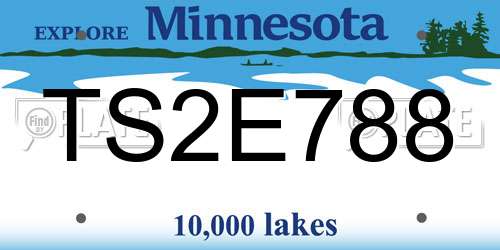 TS2E788 Minnesota License Plate