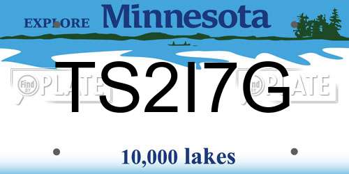 TS2I7G Minnesota License Plate