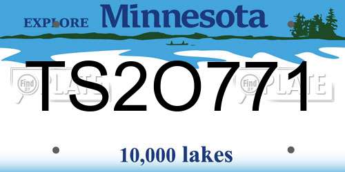 TS2O771 Minnesota License Plate