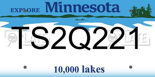 TS2Q221 Minnesota License Plate