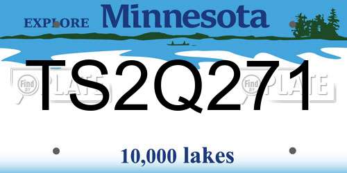 TS2Q271 Minnesota License Plate