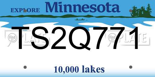 TS2Q771 Minnesota License Plate