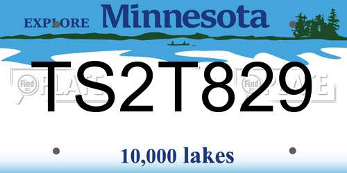 TS2T829 Minnesota License Plate