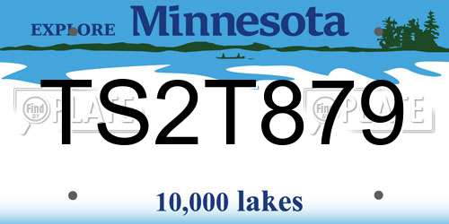 TS2T879 Minnesota License Plate