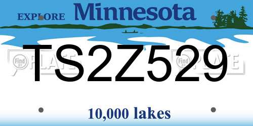 TS2Z529 Minnesota License Plate