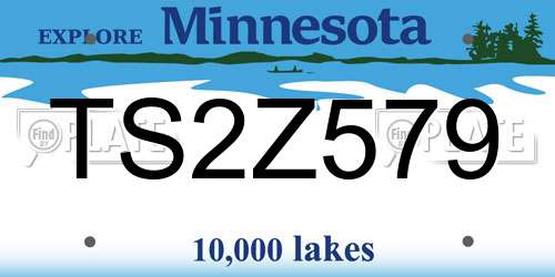TS2Z579 Minnesota License Plate