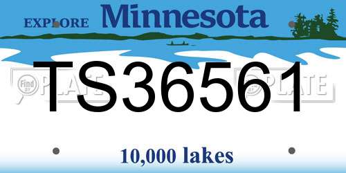 TS36561 Minnesota License Plate