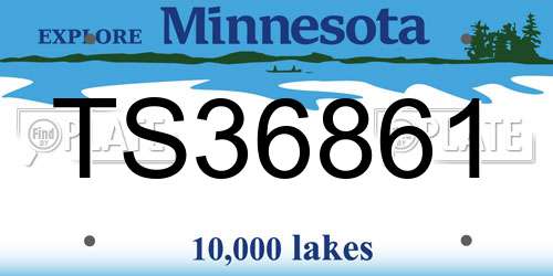 TS36861 Minnesota License Plate