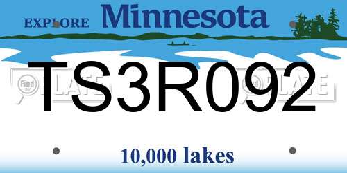 TS3R092 Minnesota License Plate