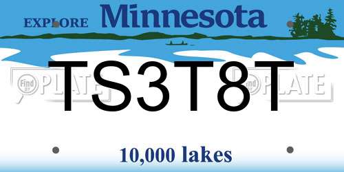TS3T8T Minnesota License Plate