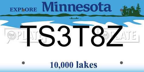 TS3T8Z Minnesota License Plate