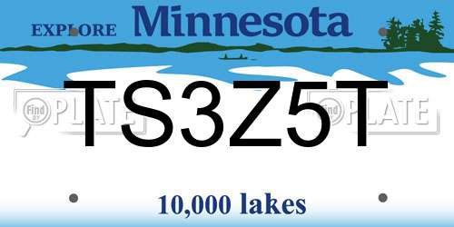 TS3Z5T Minnesota License Plate