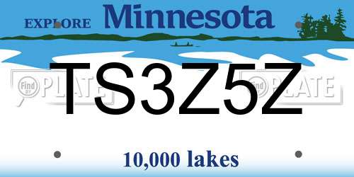 TS3Z5Z Minnesota License Plate