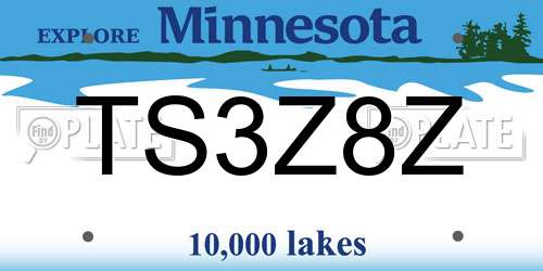 TS3Z8Z Minnesota License Plate