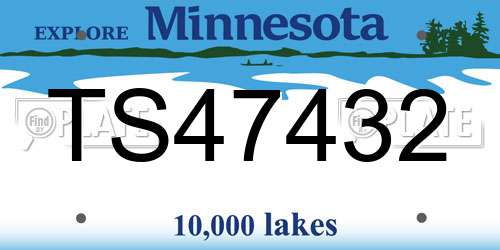 TS47432 Minnesota License Plate