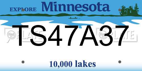 TS47A37 Minnesota License Plate