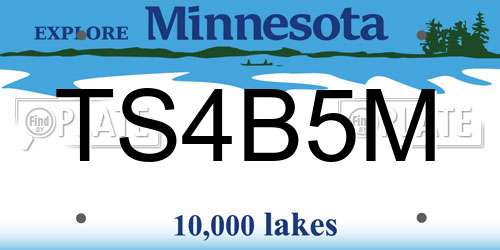 TS4B5M Minnesota License Plate