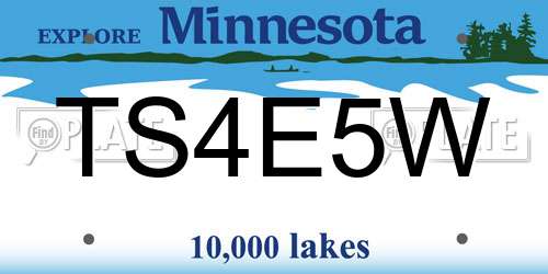 TS4E5W Minnesota License Plate