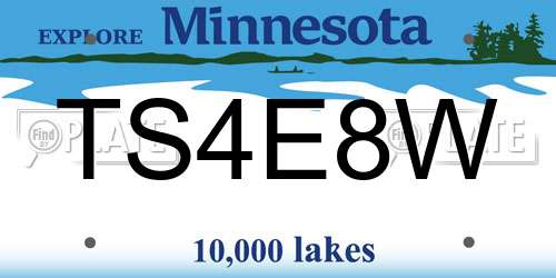 TS4E8W Minnesota License Plate