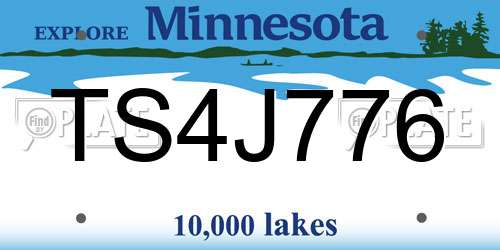 TS4J776 Minnesota License Plate