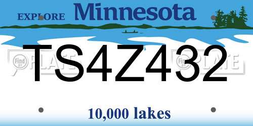 TS4Z432 Minnesota License Plate