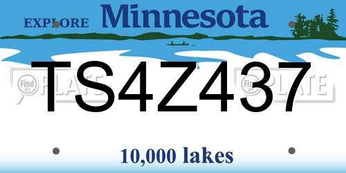 TS4Z437 Minnesota License Plate