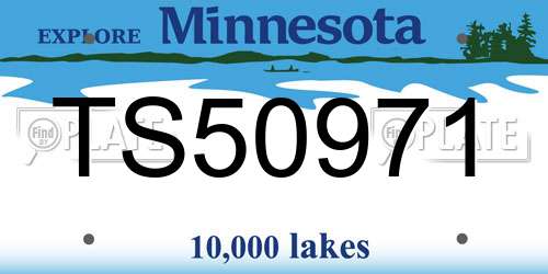TS50971 Minnesota License Plate