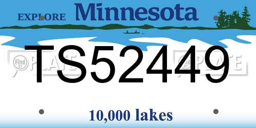 TS52449 Minnesota License Plate