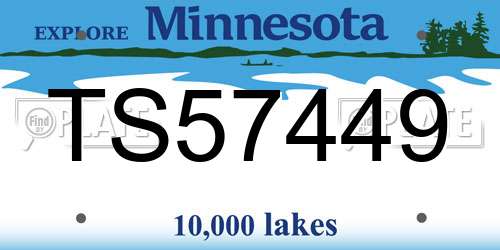 TS57449 Minnesota License Plate