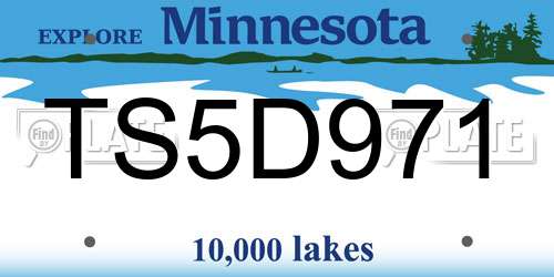 TS5D971 Minnesota License Plate
