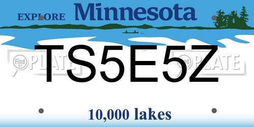 TS5E5Z Minnesota License Plate