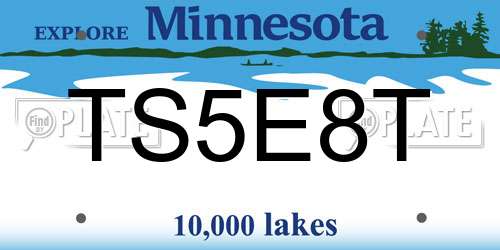TS5E8T Minnesota License Plate