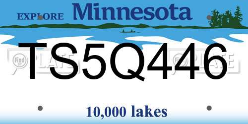 TS5Q446 Minnesota License Plate