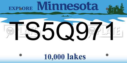 TS5Q971 Minnesota License Plate