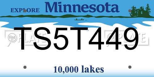 TS5T449 Minnesota License Plate