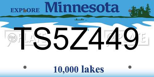 TS5Z449 Minnesota License Plate