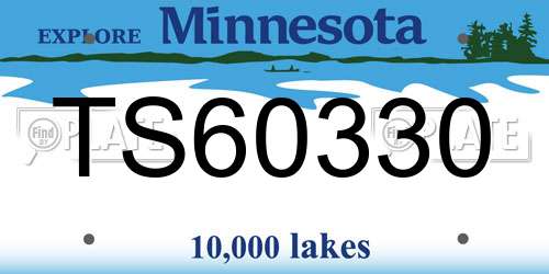 TS60330 Minnesota License Plate