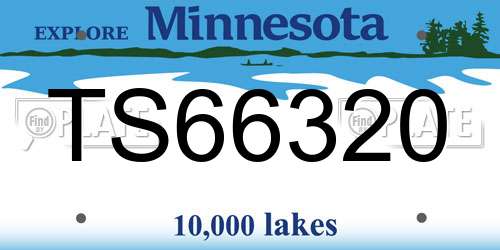 TS66320 Minnesota License Plate