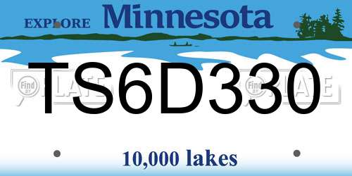 TS6D330 Minnesota License Plate