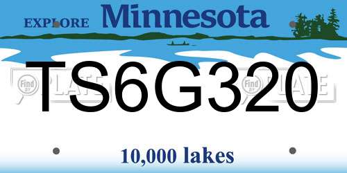 TS6G320 Minnesota License Plate