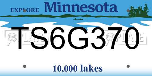 TS6G370 Minnesota License Plate
