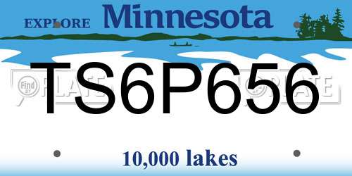 TS6P656 Minnesota License Plate