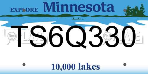TS6Q330 Minnesota License Plate
