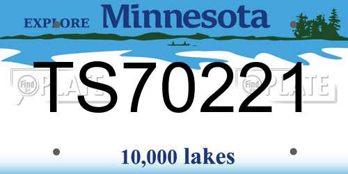 TS70221 Minnesota License Plate