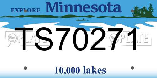 TS70271 Minnesota License Plate