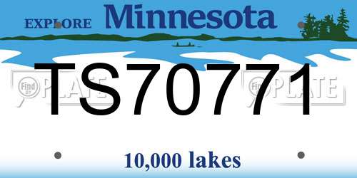 TS70771 Minnesota License Plate
