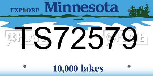 TS72579 Minnesota License Plate